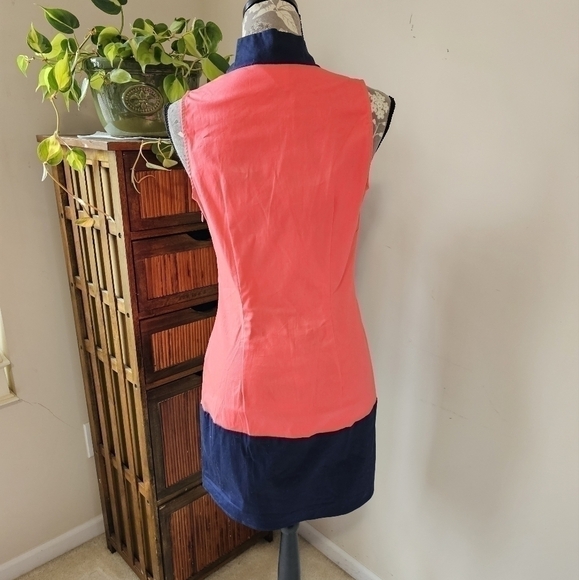 STS Sail to Sable Coral & Navy sleeveless dress. NWT XS - Picture 5 of 7
